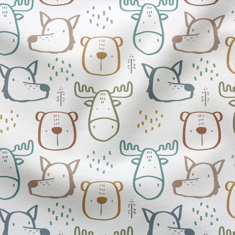 French Terry Rainbow Forest Animals