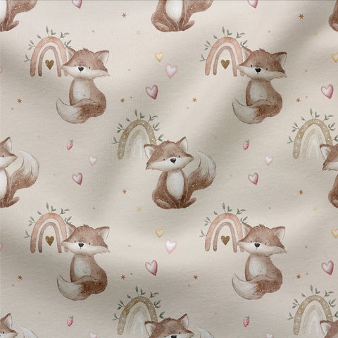 French Terry Regenbogenfuchs Creme