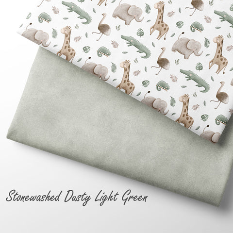 Jersey Stoff Stonewashed Dusty Light Green (Bio) VORBESTELLUNG