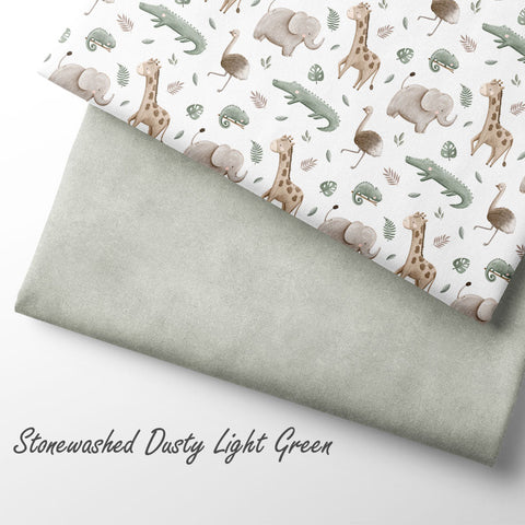 French Terry Stonewashed Dusty Light Green (Bio)