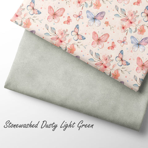 French Terry Stonewashed Dusty Light Green (Bio)