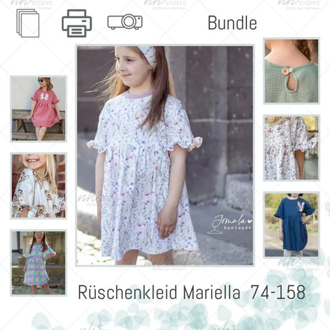 Schnittmuster Rüschenkleid Mariella BUNDLE 74-158