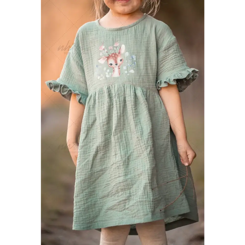 Schnittmuster Rüschenkleid Mariella Webware 74-158