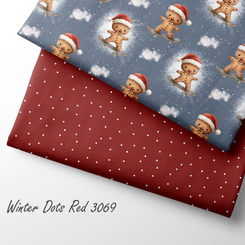 French Terry Winter Dots Red 3069 (Bio) VORBESTELLUNG