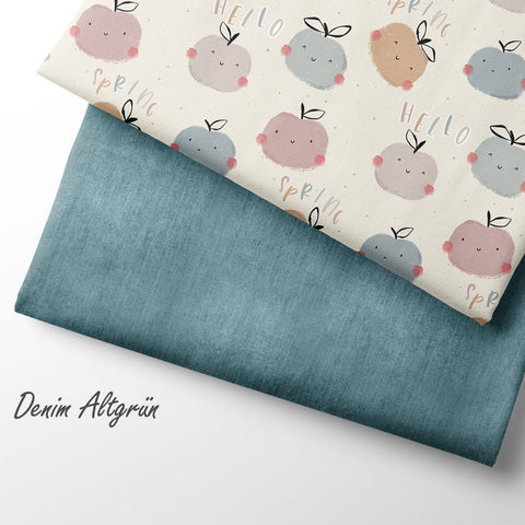 French Terry Denim Altgrün (Bio)