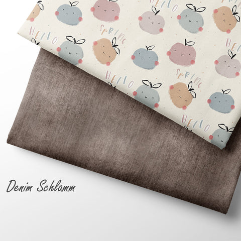 Jerseystoff Denim Schlamm
