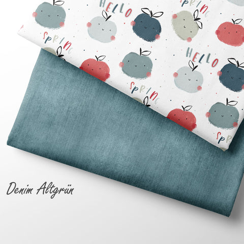 French Terry Denim Altgrün (Bio)