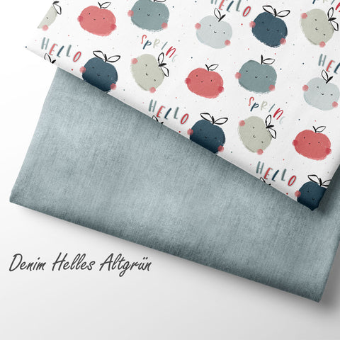 Jerseystoff Denim Helles Altgrün