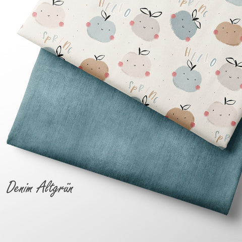 French Terry Denim Altgrün (Bio)