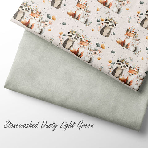 French Terry Stonewashed Dusty Light Green (Bio)