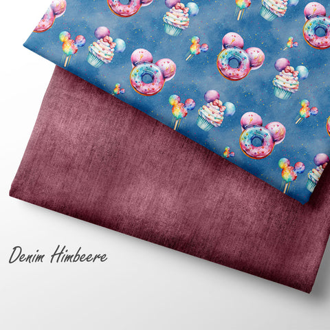 French Terry Denim Himbeere