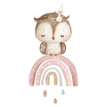 Bügelbild Sweet Owl on a Rainbow Medium