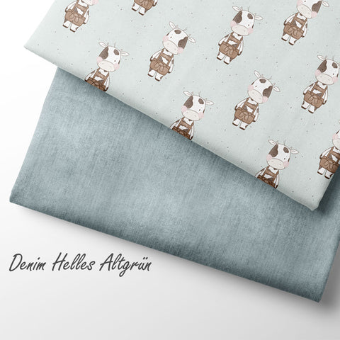 Jerseystoff Denim Helles Altgrün