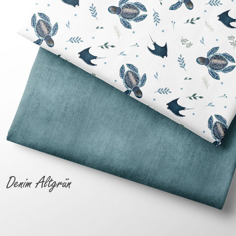 French Terry Denim Altgrün (Bio)