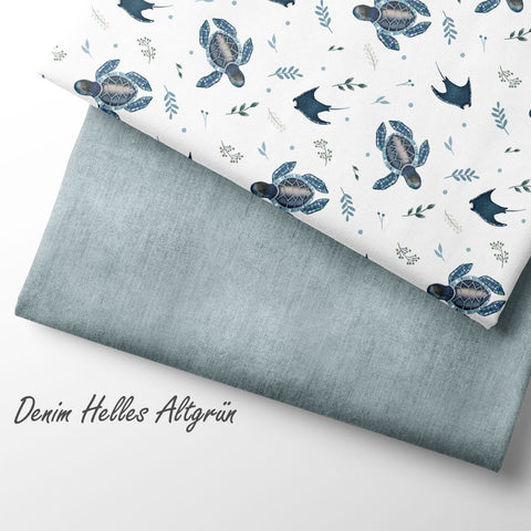 Jerseystoff Denim Helles Altgrün