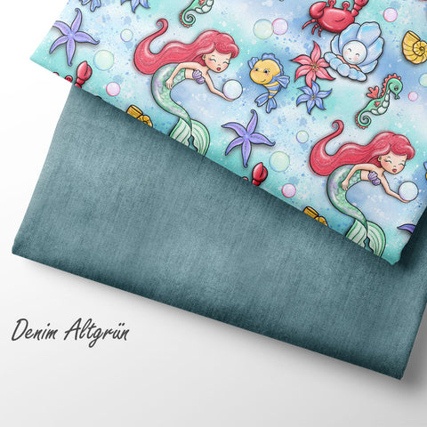 French Terry Denim Altgrün (Bio)
