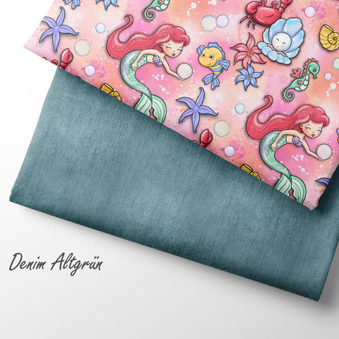 French Terry Denim Altgrün (Bio)