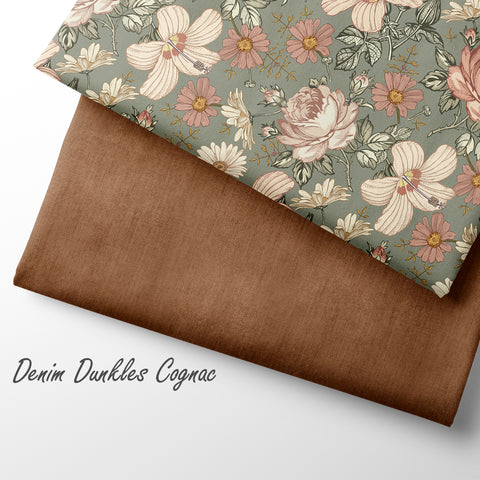 French Terry Vintage Flowers Green (Bio) VORBESTELLUNG