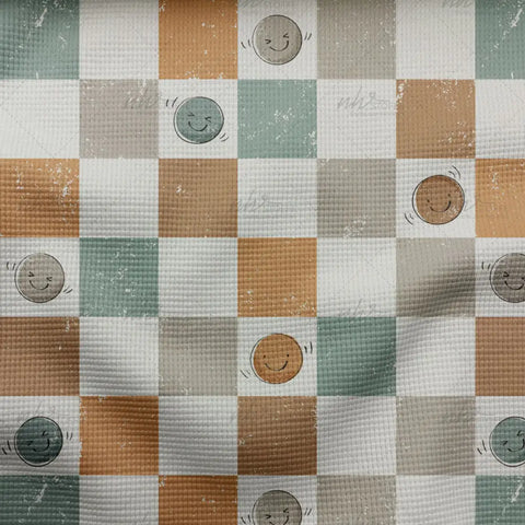 Waffelstrick Light Checks and Smileys 2853 (Bio)