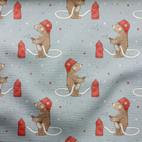 Waffelstrick Light Feuerwehrbär (Bio)