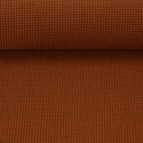 Waffelstrick (Waffeljersey) Clarissa Dunkles Cognac 713 *Neu*