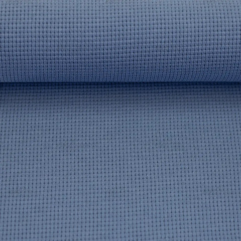 Waffelstrick (Waffeljersey) Clarissa helles Rauchblau 258 *Neu*