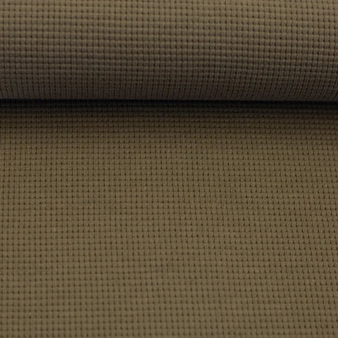 Waffelstrick (Waffeljersey) Clarissa Khaki 768 *Neu*