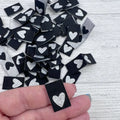Weblabels Herz Schwarz Glitzer 4er Set