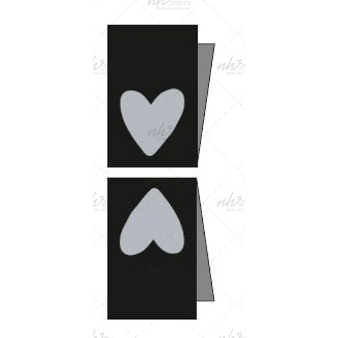 Weblabels Herz Schwarz Glitzer 4er Set