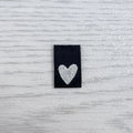 Weblabels Herz Schwarz Glitzer 4er Set