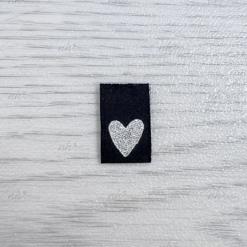 Weblabels Herz Schwarz Glitzer 4er Set