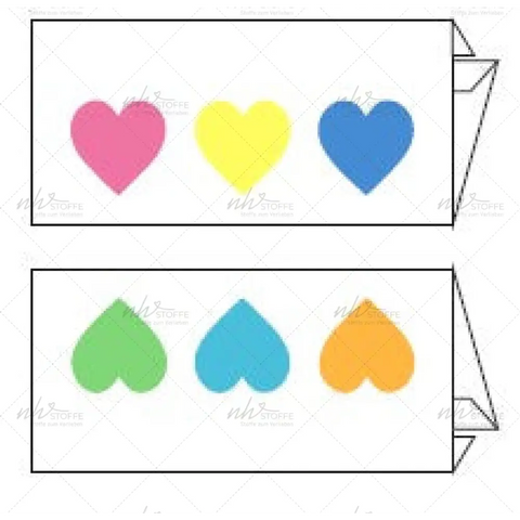 Weblabels Herzen Bunt 4er Set