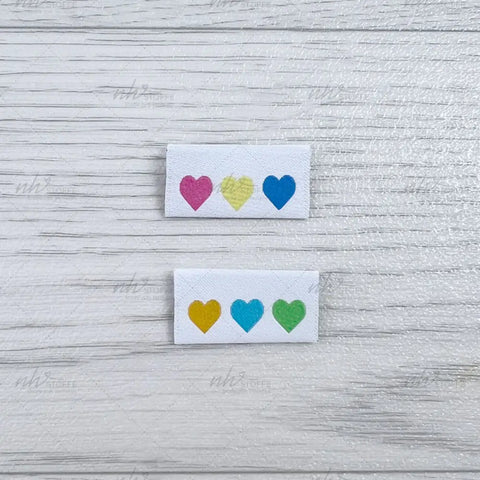 Weblabels Herzen Bunt 4er Set