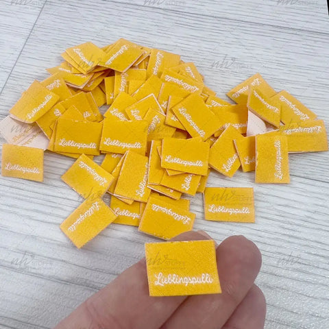 Weblabels Lieblingspulli Gelb 4er Set