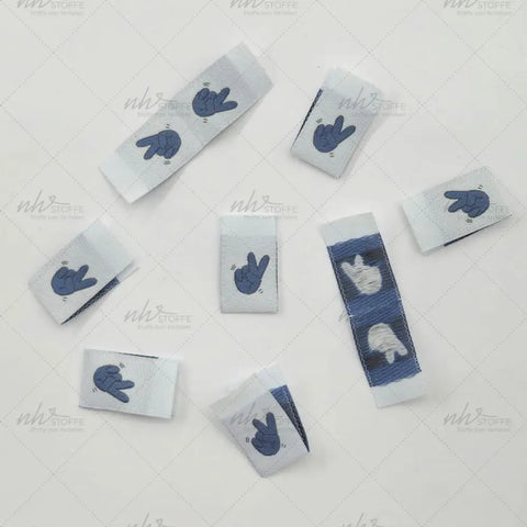 Weblabels Peace Blau 4er Set