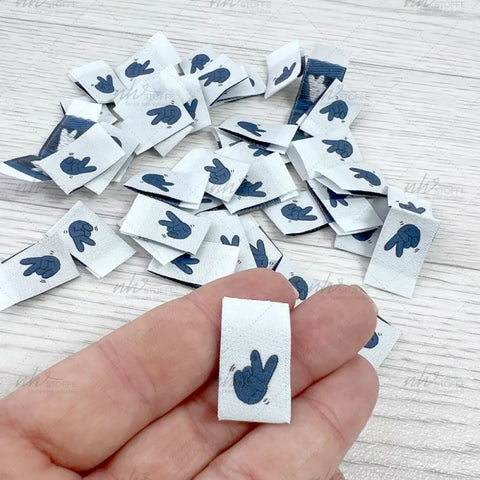 Weblabels Peace Blau 4er Set