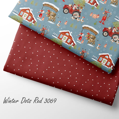 French Terry Winter Dots Red 3069 (Bio) VORBESTELLUNG