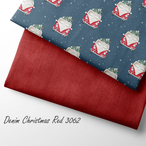 French Terry Denim Christmas Red 3062 (Bio) VORBESTELLUNG