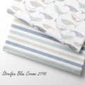 French Terry Streifen Blau Creme 2795 (Bio)
