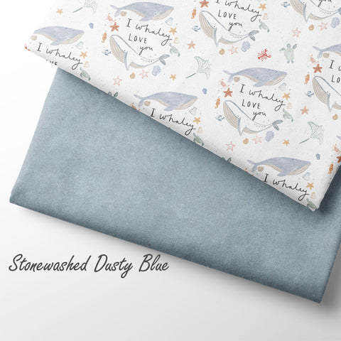 Jersey Stoff Stonewashed Dusty Blue (Bio) VORBESTELLUNG