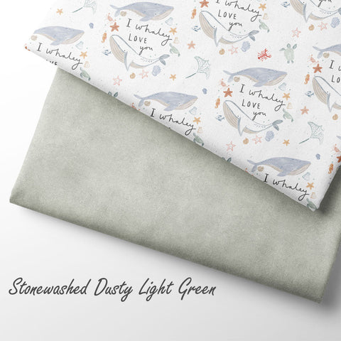 French Terry Stonewashed Dusty Light Green (Bio)