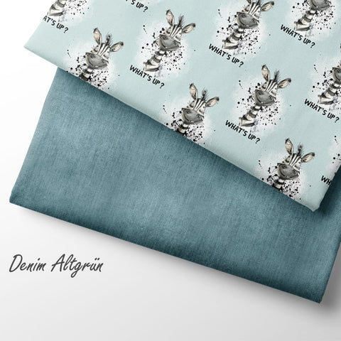 French Terry Denim Altgrün (Bio)