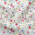Jerseystoff Wildblumen Weiß