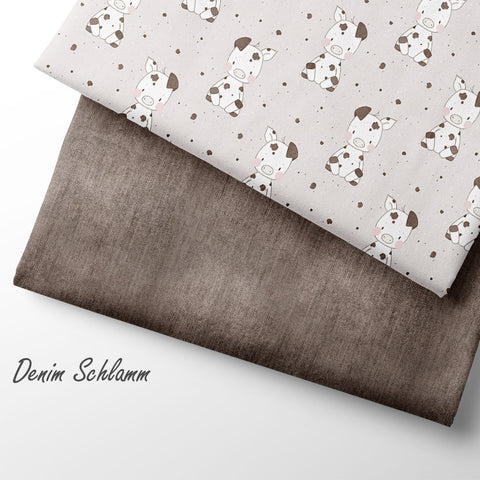 Jerseystoff Denim Schlamm