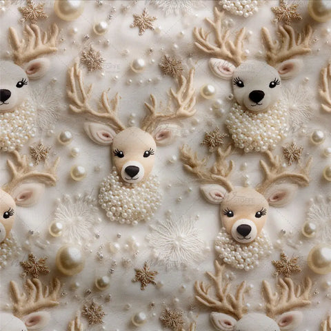 French Terry Shiny Reindeers