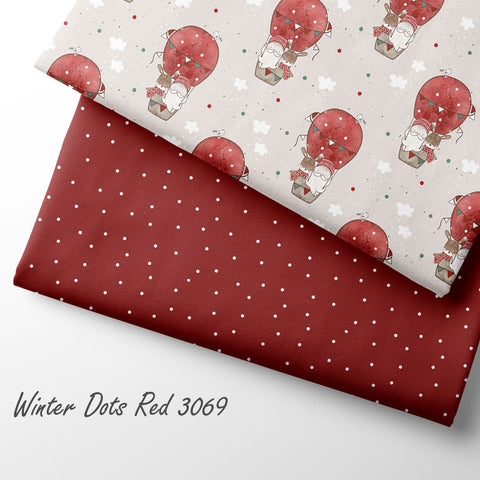 French Terry Winter Dots Red 3069 (Bio) VORBESTELLUNG